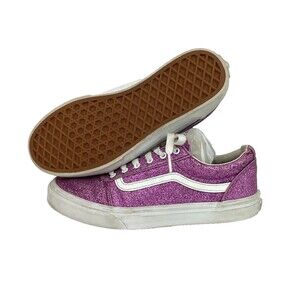 Vans Off The Wall - Missy/Girl's Sz 5 - Purple Glitter - Low Skate Shoes- 500714